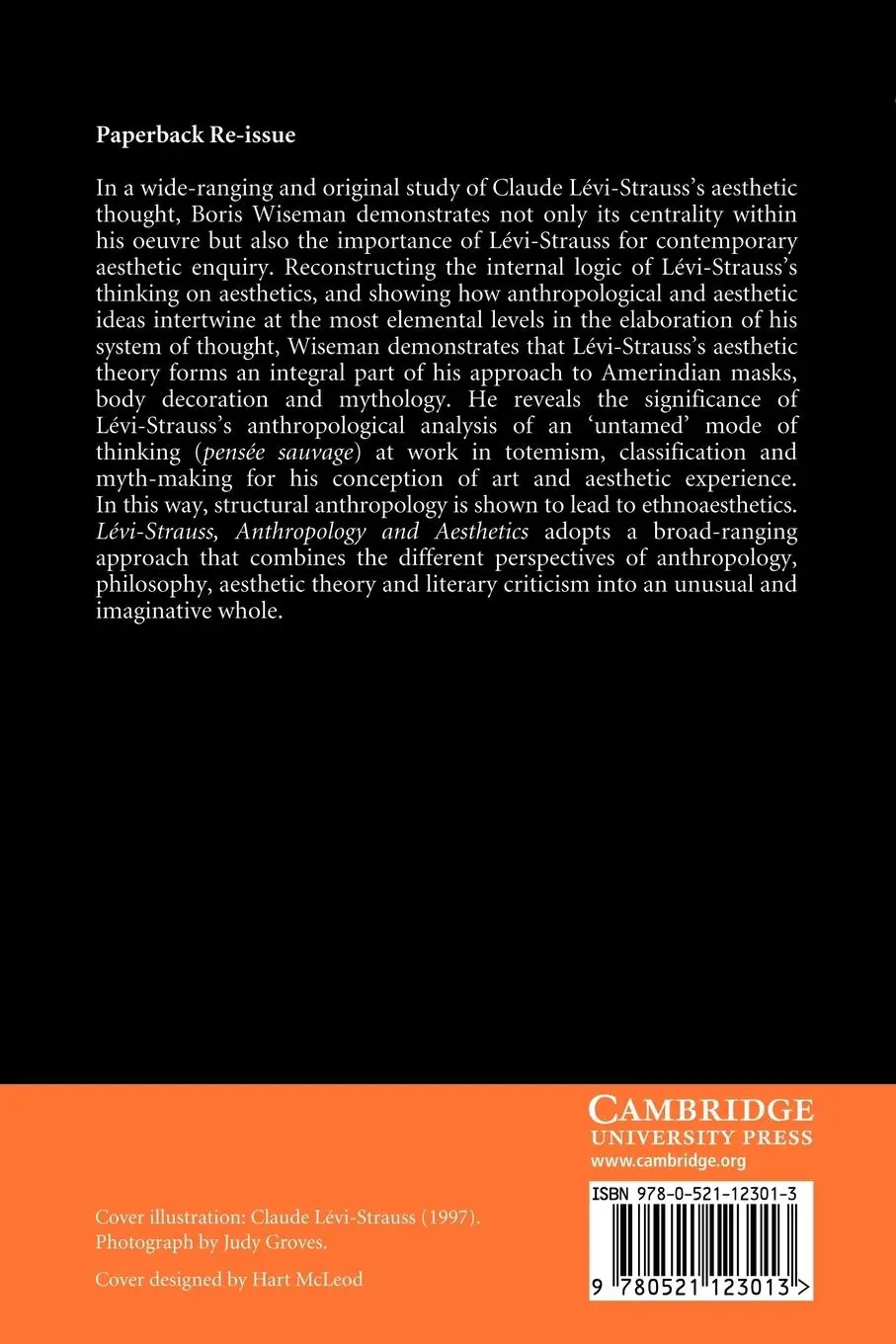 Rückseite: 9780521123013 | Levi-Strauss, Anthropology, and Aesthetics | Boris Wiseman | Buch