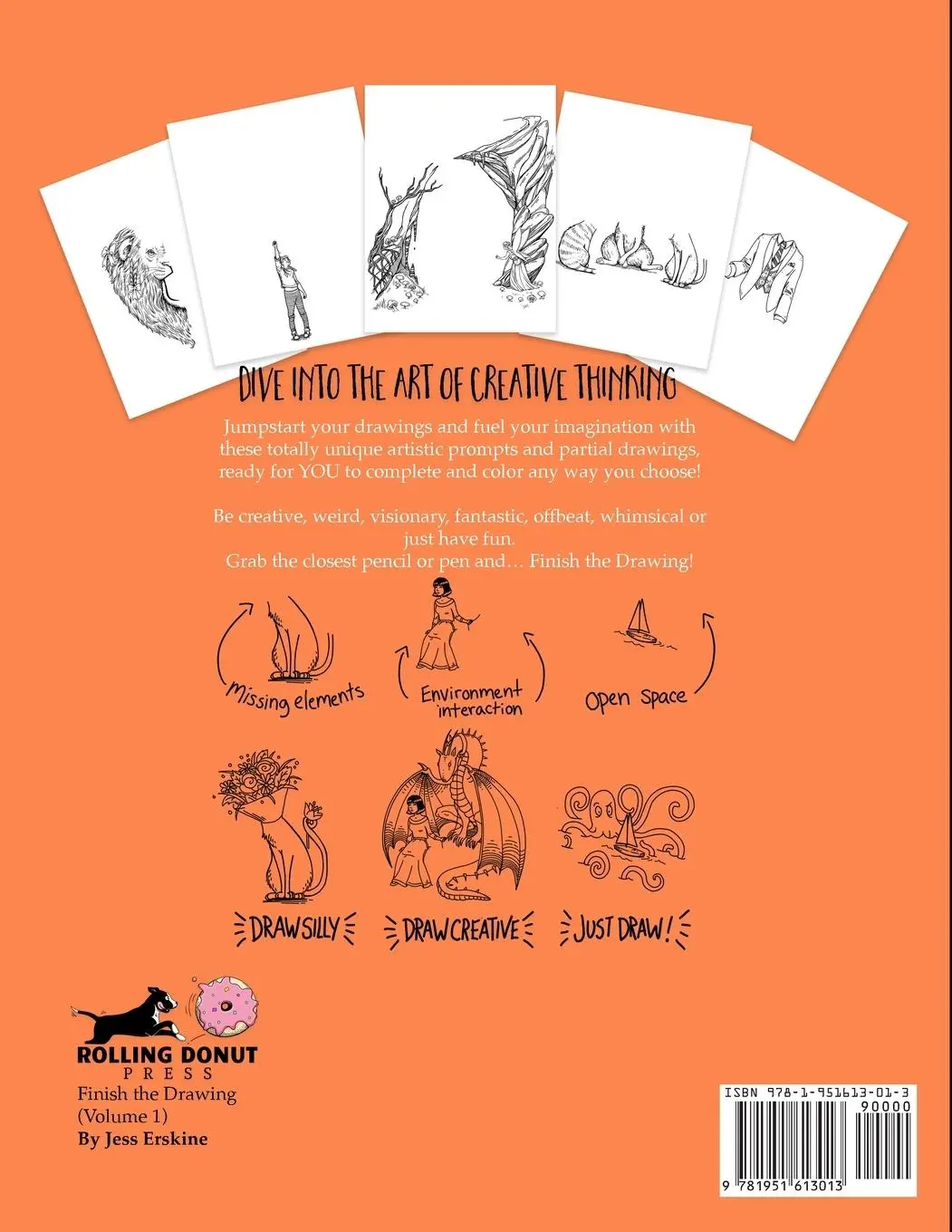 Rückseite: 9781951613013 | Finish the Drawing (Volume 1) | Jess Erskine | Taschenbuch | Englisch