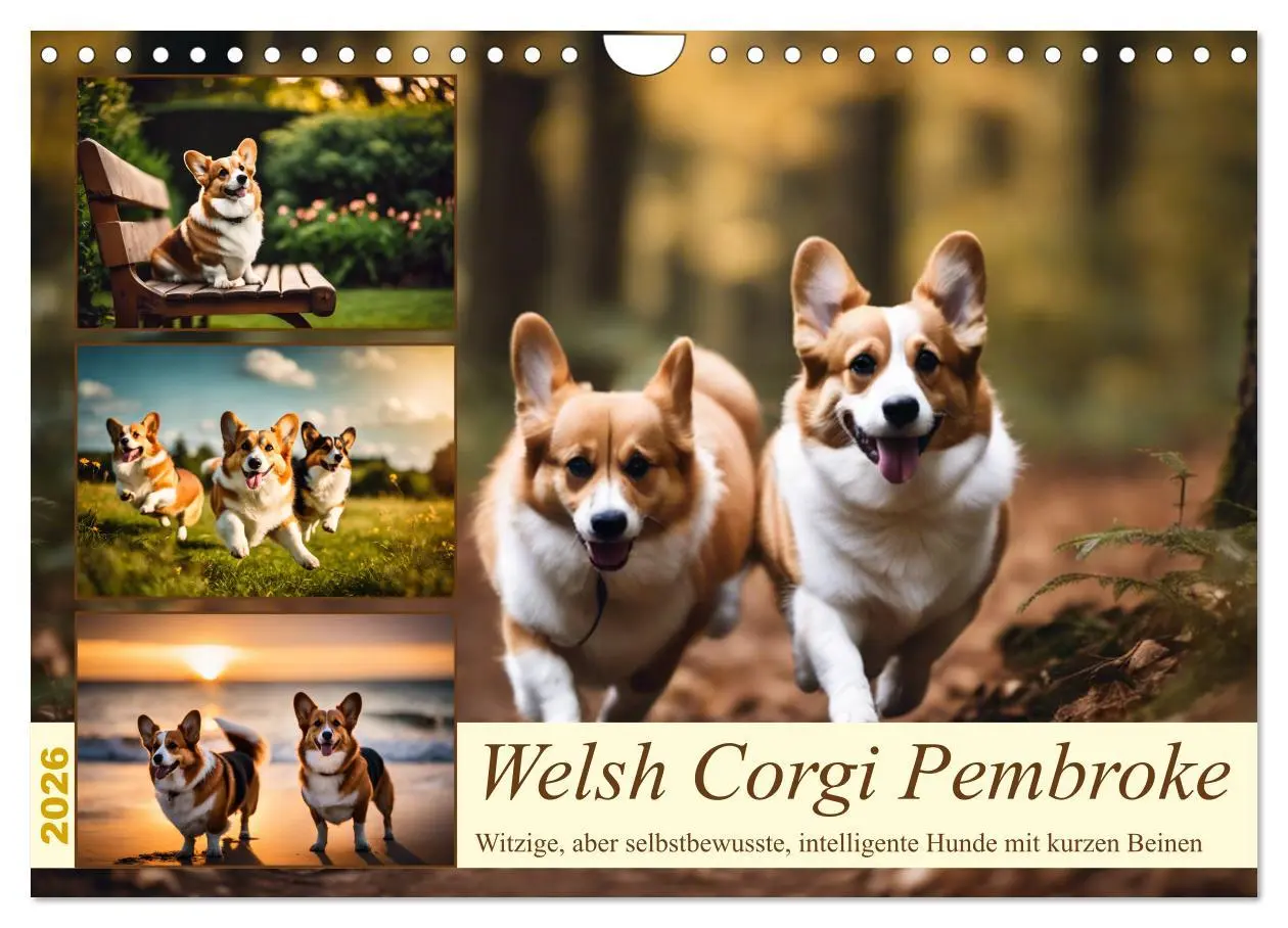 Cover: 9783457333013 | Welsh Corgi Pembroke (Wandkalender 2026 DIN A4 quer), CALVENDO...