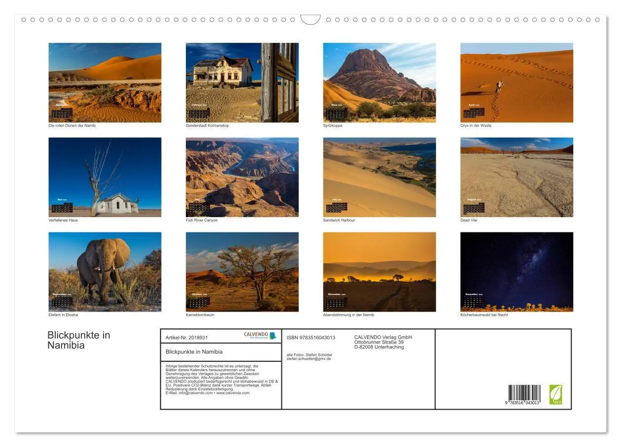 Bild: 9783516043013 | Blickpunkte in Namibia (Wandkalender 2026 DIN A2 quer), CALVENDO...