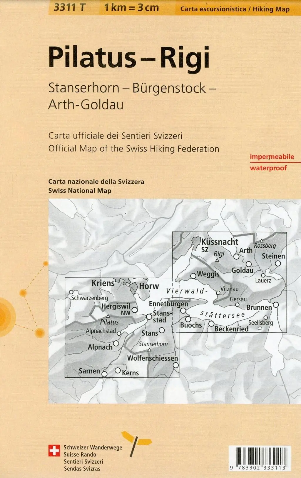 Bild: 9783302333113 | Swisstopo 1 : 33 333 Pilatus - Rigi | swisstopo | (Land-)Karte | 2014