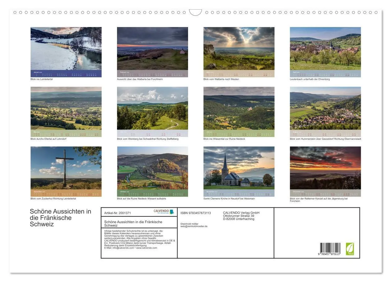 Bild: 9783457873113 | Schöne Aussichten in die Fränkische Schweiz (Wandkalender 2026 DIN...