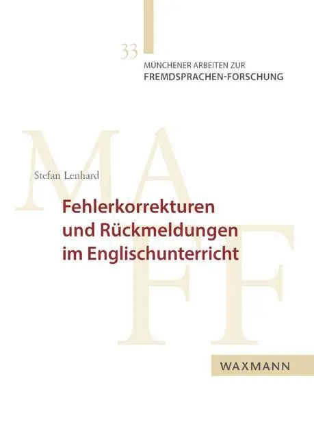 Cover: 9783830933113 | Fehlerkorrekturen und Rückmeldungen im Englischunterricht | Lenhard