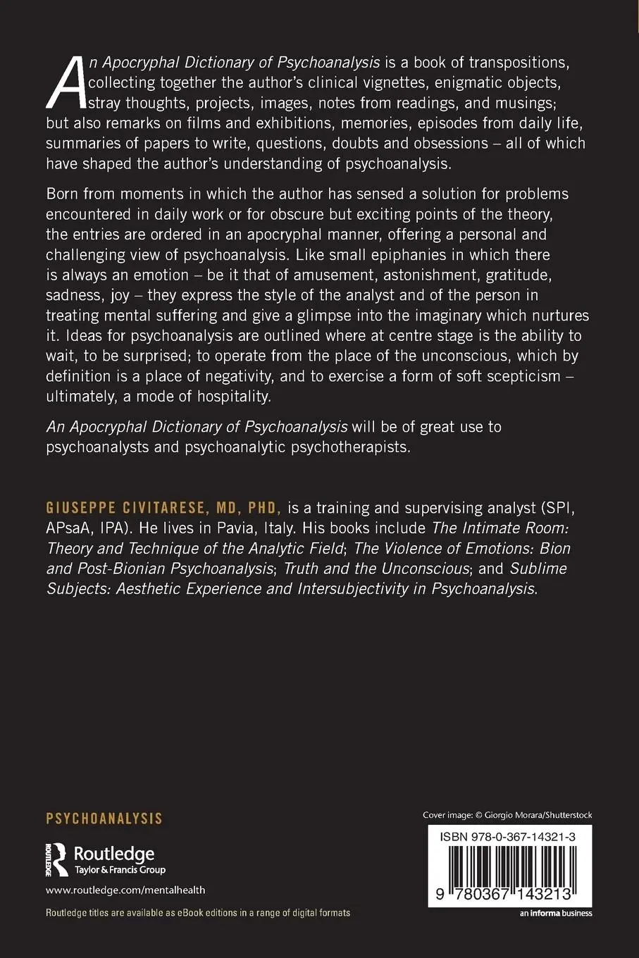 Rückseite: 9780367143213 | An Apocryphal Dictionary of Psychoanalysis | Giuseppe Civitarese