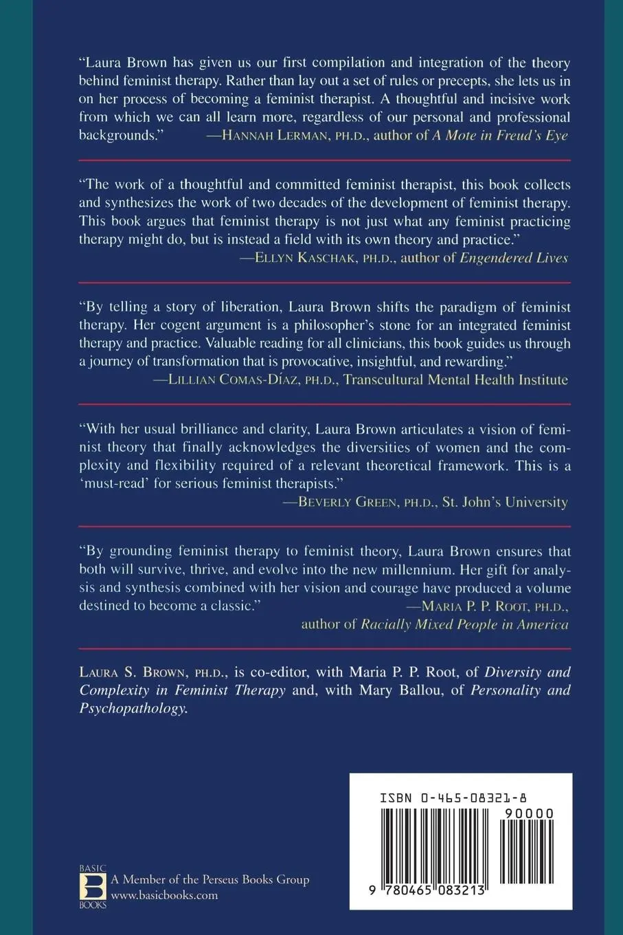 Rückseite: 9780465083213 | Subversive Dialogues | Theory in Feminist Therapy | Laura S. Brown