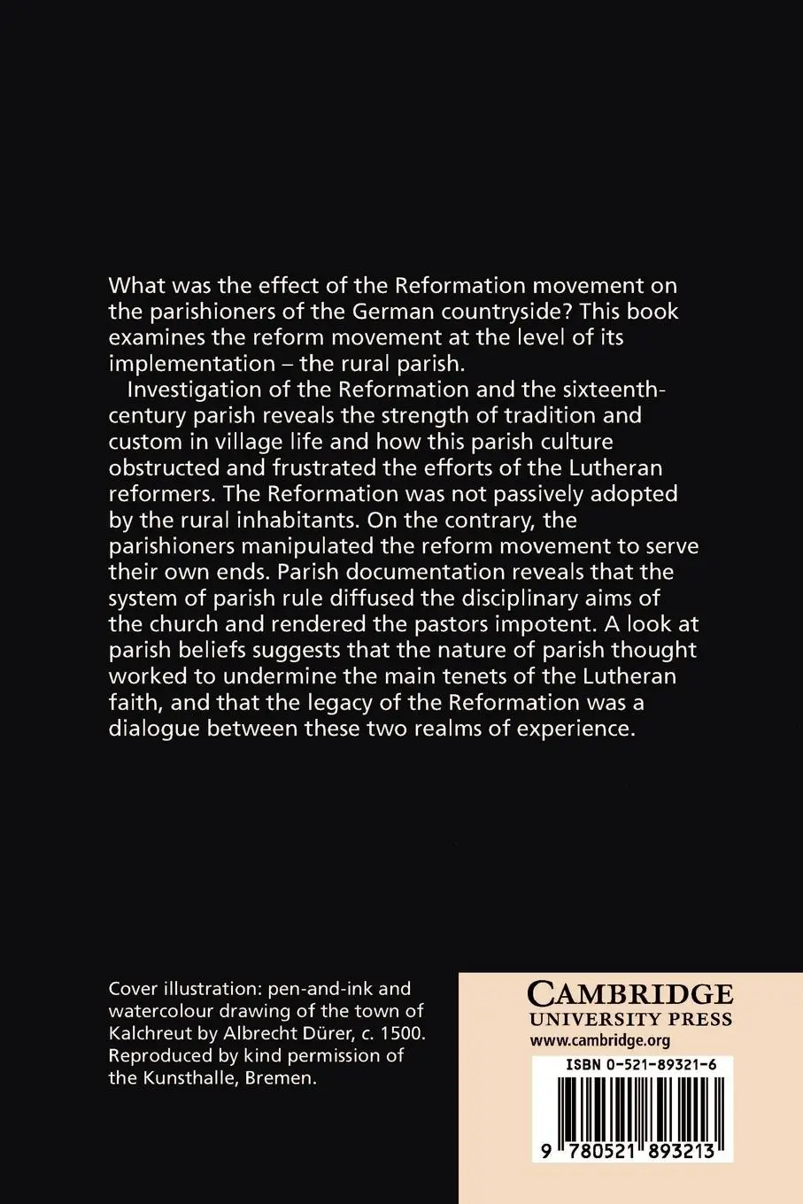 Rückseite: 9780521893213 | The Reformation and Rural Society | C. Scott Dixon | Taschenbuch