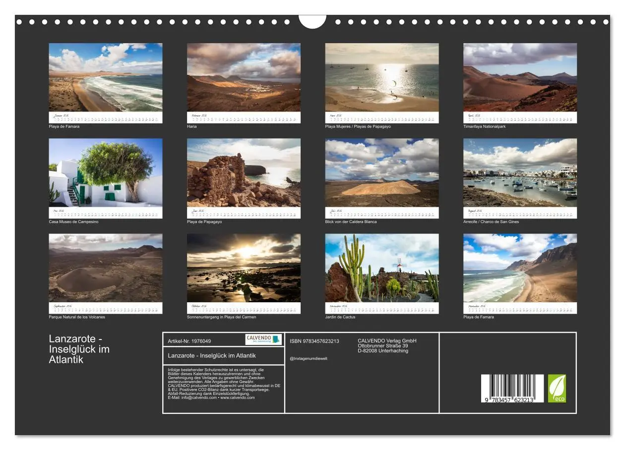 Bild: 9783457623213 | Lanzarote - Inselglück im Atlantik (Wandkalender 2026 DIN A3 quer),...