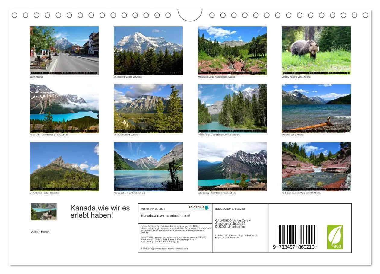 Bild: 9783457863213 | Kanada,wie wir es erlebt haben! (Wandkalender 2026 DIN A4 quer),...