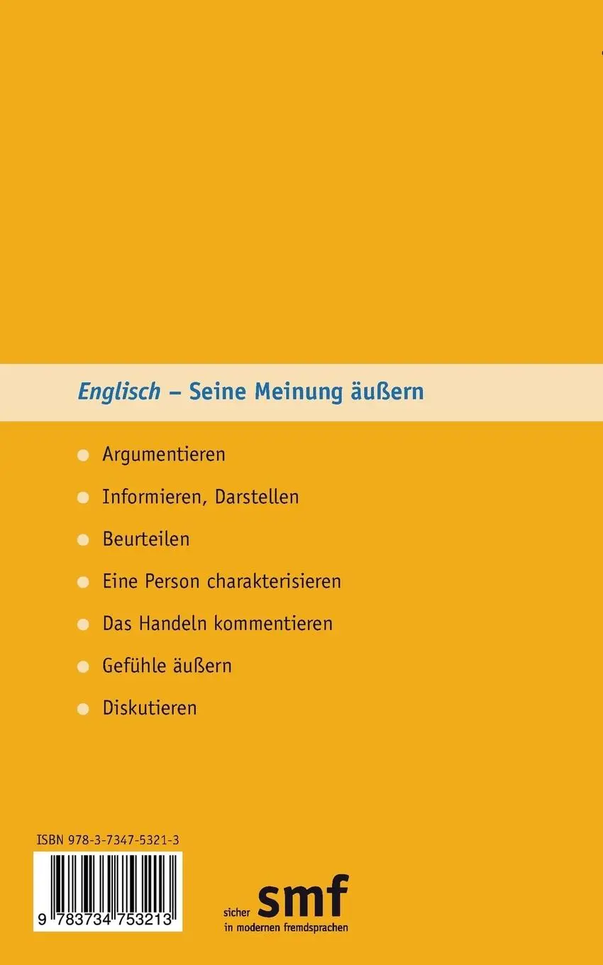 Rückseite: 9783734753213 | Englisch - Seine Meinung äußern | Bernhard Stentenbach | Taschenbuch