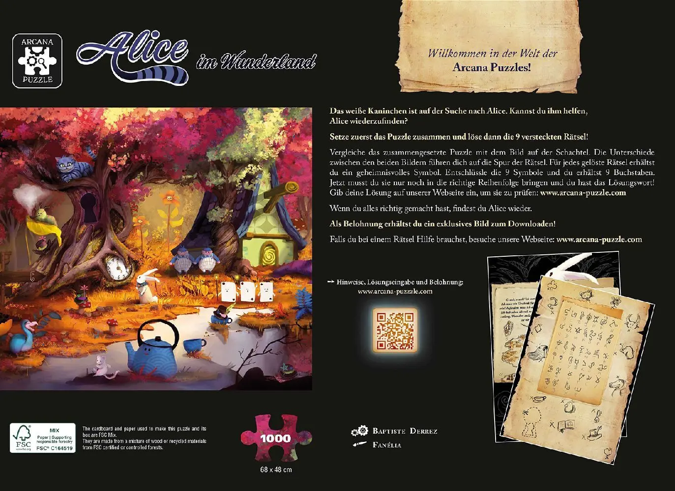 Bild: 3421271773313 | Arcana Puzzle: Alice im Wunderland | Baptiste Derrez | Spiel | Deutsch