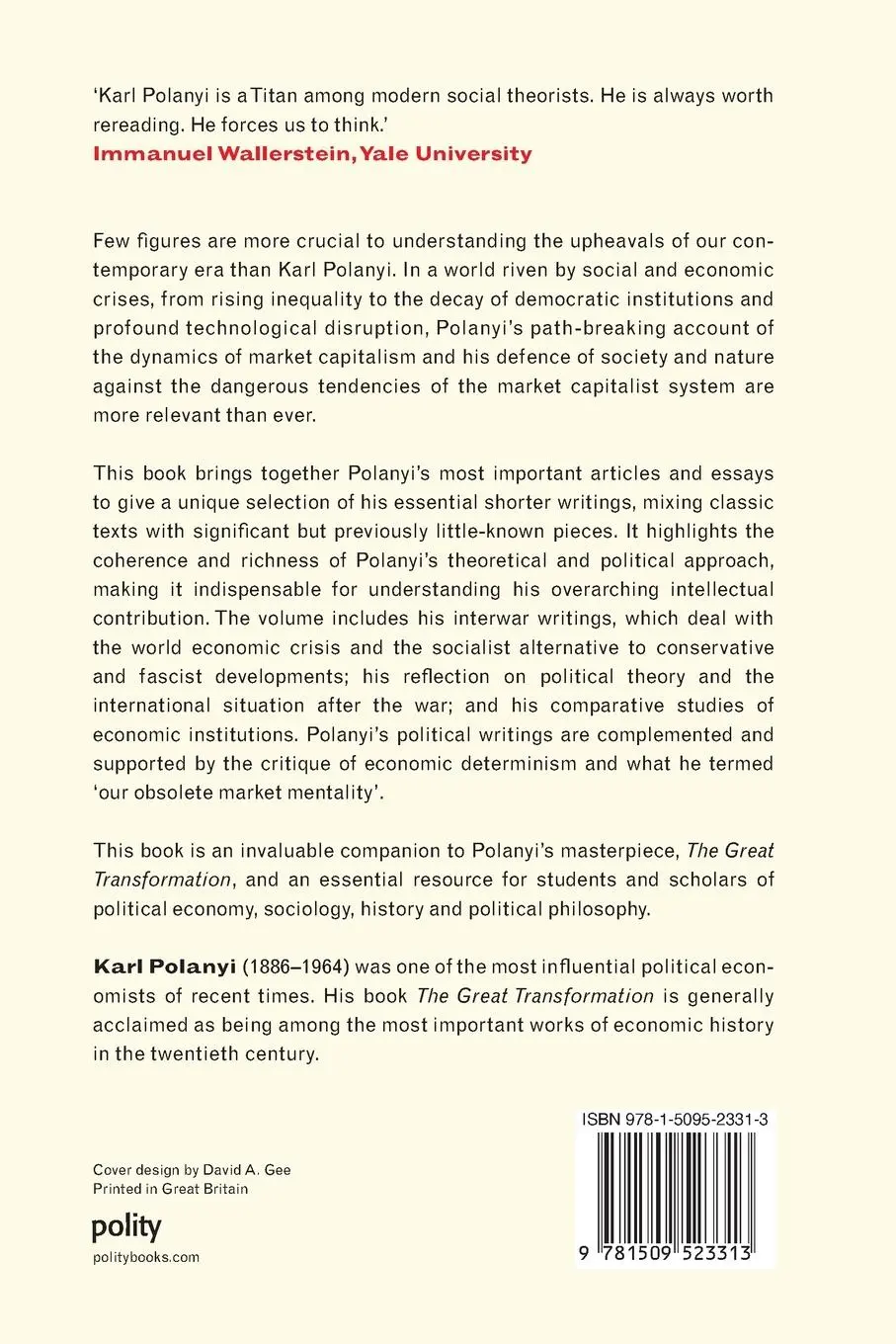 Rückseite: 9781509523313 | Economy and Society: Selected Writings | Karl Polanyi | Taschenbuch