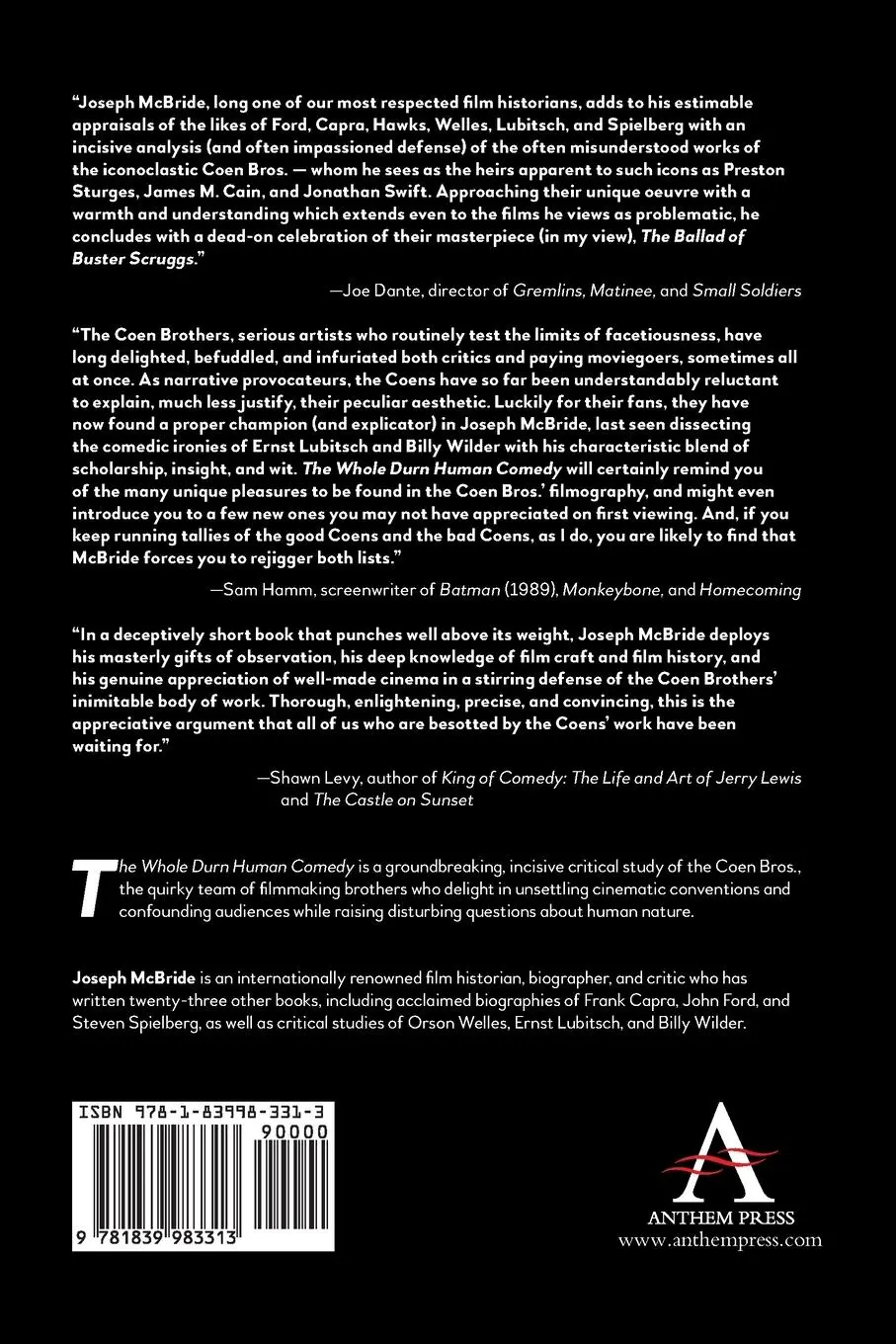 Rückseite: 9781839983313 | The Whole Durn Human Comedy | Life According to the Coen Brothers