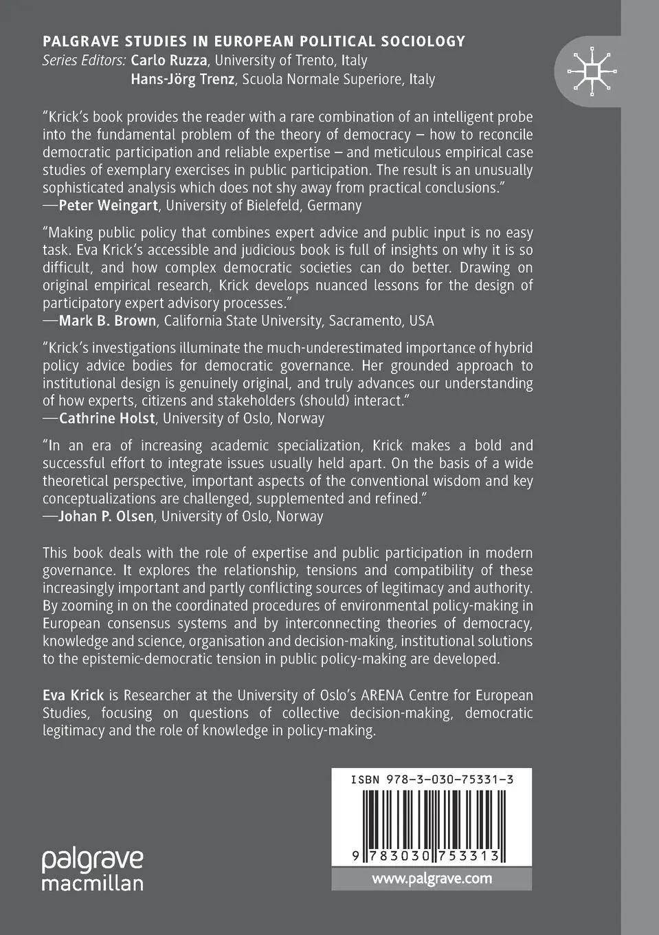 Rückseite: 9783030753313 | Expertise and Participation | Eva Krick | Taschenbuch | xv | Englisch