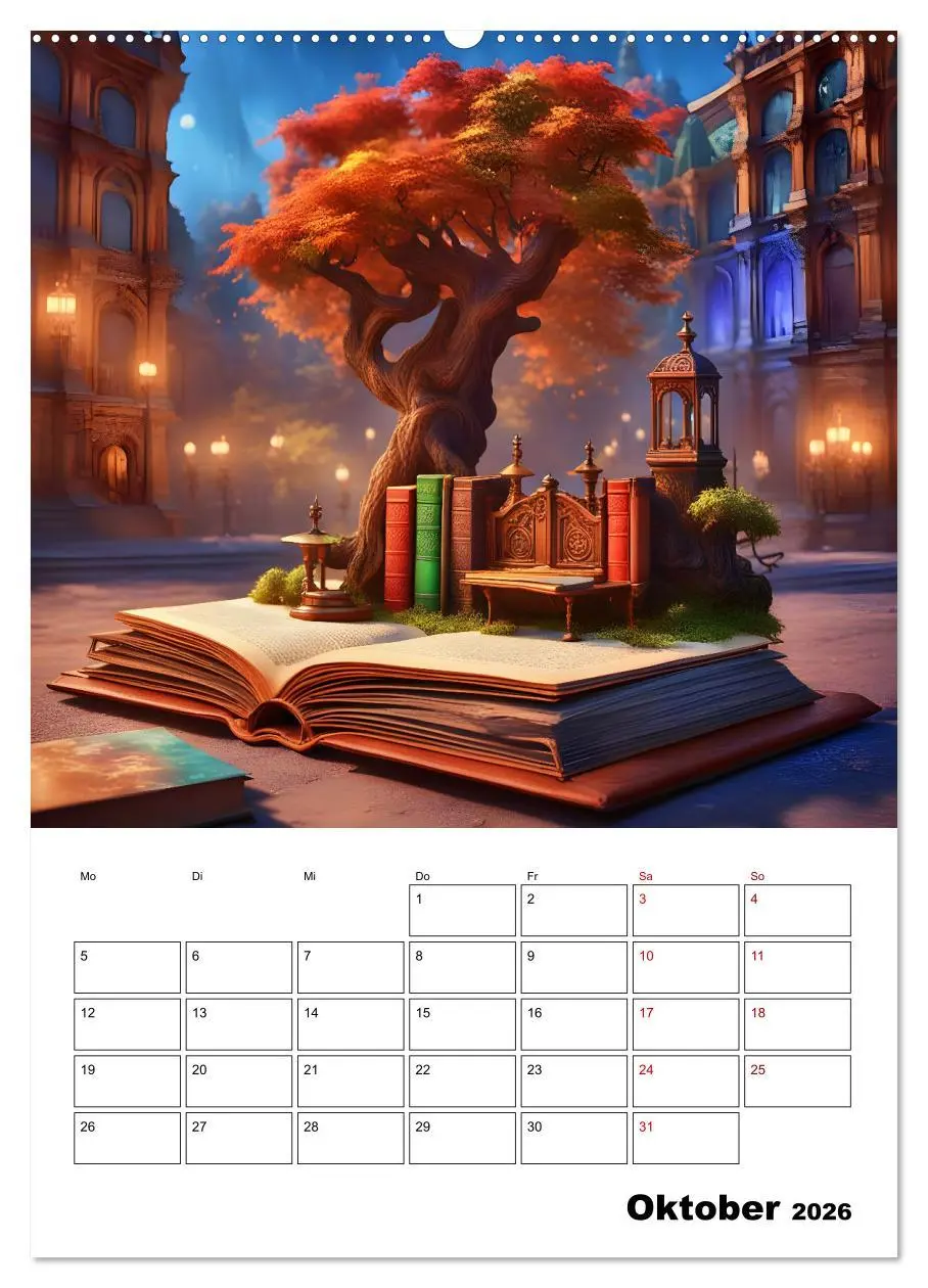 Bild: 9783516253313 | Magische surreale Buchwelten (hochwertiger Premium Wandkalender...