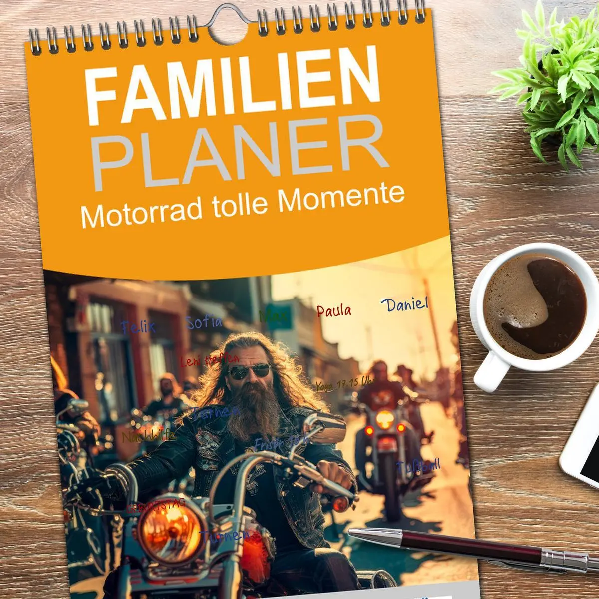 Bild: 9783516493313 | Familienplaner 2026 - Motorrad tolle Momente mit 5 Spalten...