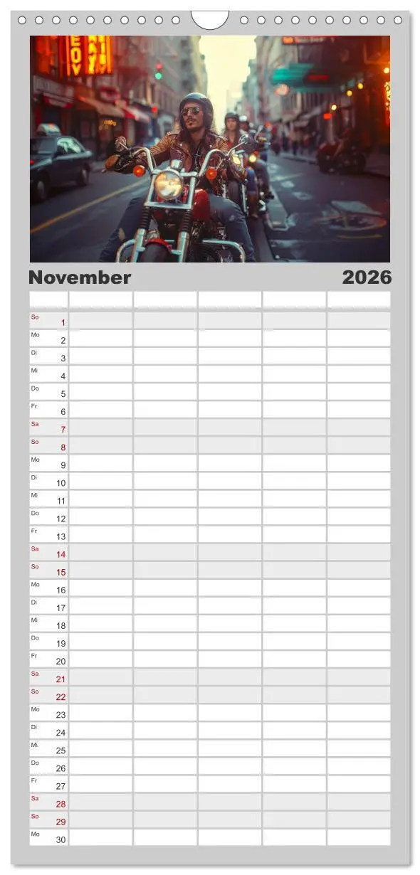 Bild: 9783516493313 | Familienplaner 2026 - Motorrad tolle Momente mit 5 Spalten...