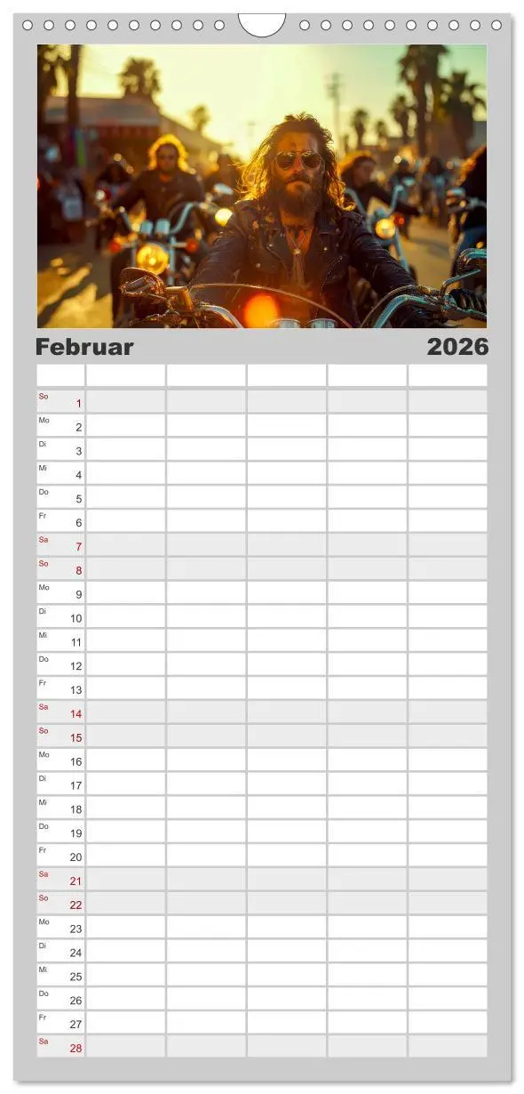 Bild: 9783516493313 | Familienplaner 2026 - Motorrad tolle Momente mit 5 Spalten...