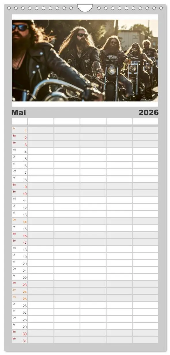 Bild: 9783516493313 | Familienplaner 2026 - Motorrad tolle Momente mit 5 Spalten...