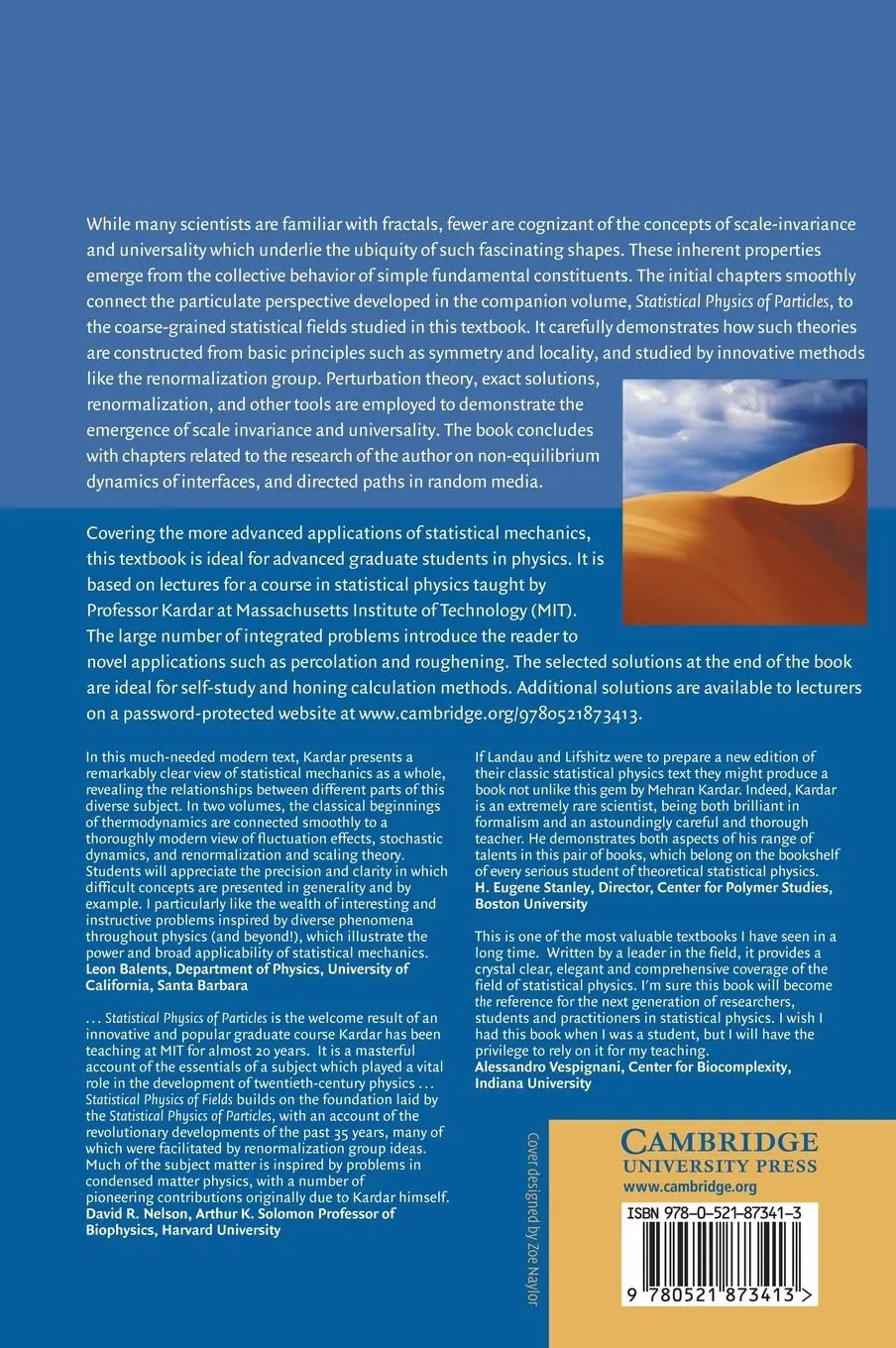 Rückseite: 9780521873413 | Statistical Physics of Fields | Mehran Kardar | Buch | Englisch | 2014