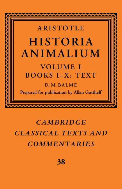 Cover: 9781107403413 | Aristotle | 'Historia Animalium': Volume 1, Books I-X: Text | Buch