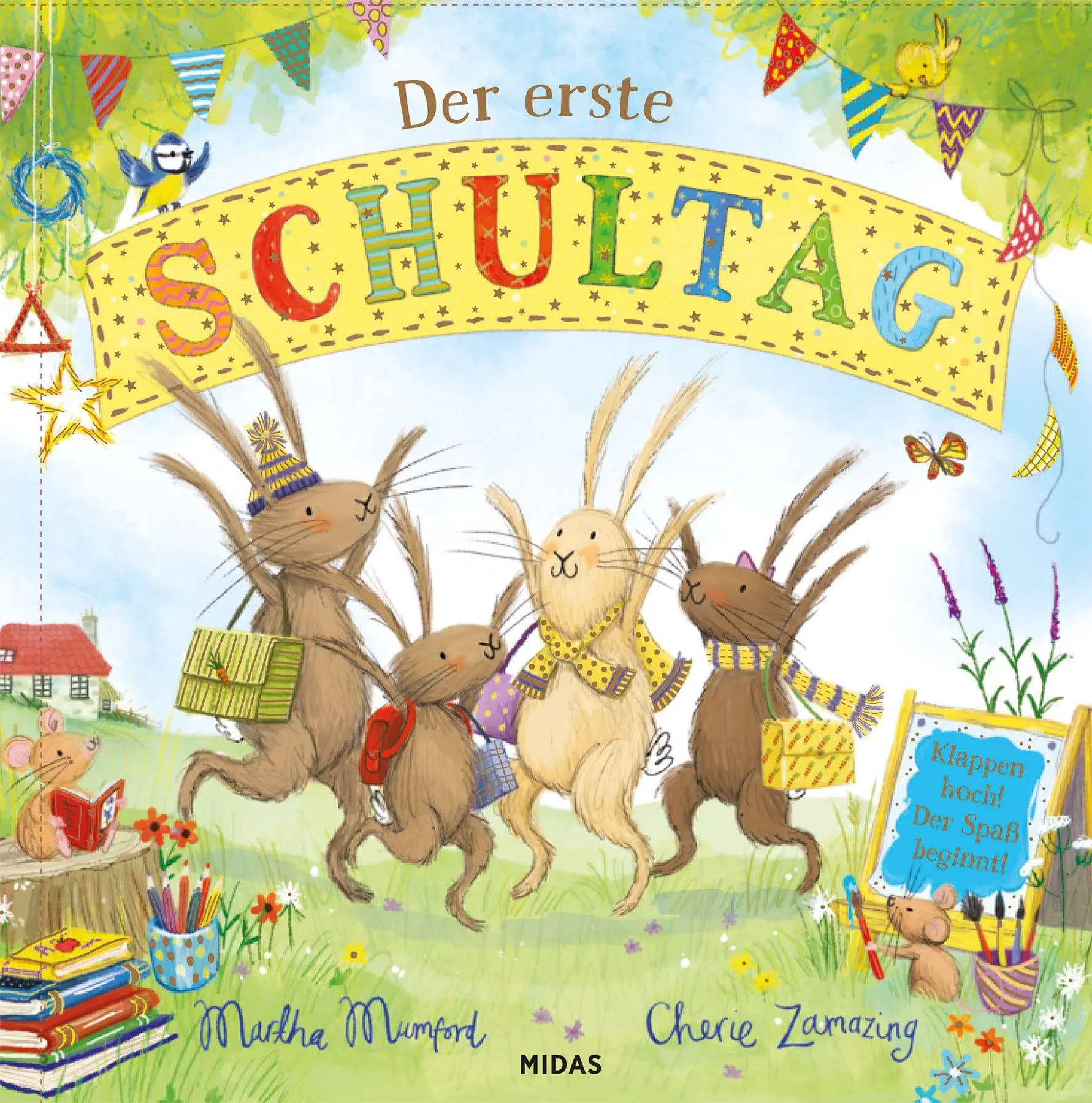 Cover: 9783038763413 | Die Hasenbande: Der erste Schultag | Ein Vorlesebuch mit Klappen