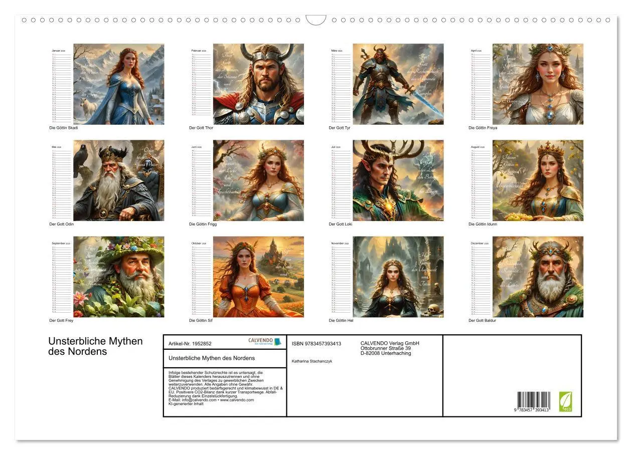 Bild: 9783457393413 | Unsterbliche Mythen des Nordens (Wandkalender 2026 DIN A2 quer),...