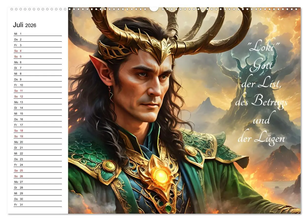 Bild: 9783457393413 | Unsterbliche Mythen des Nordens (Wandkalender 2026 DIN A2 quer),...