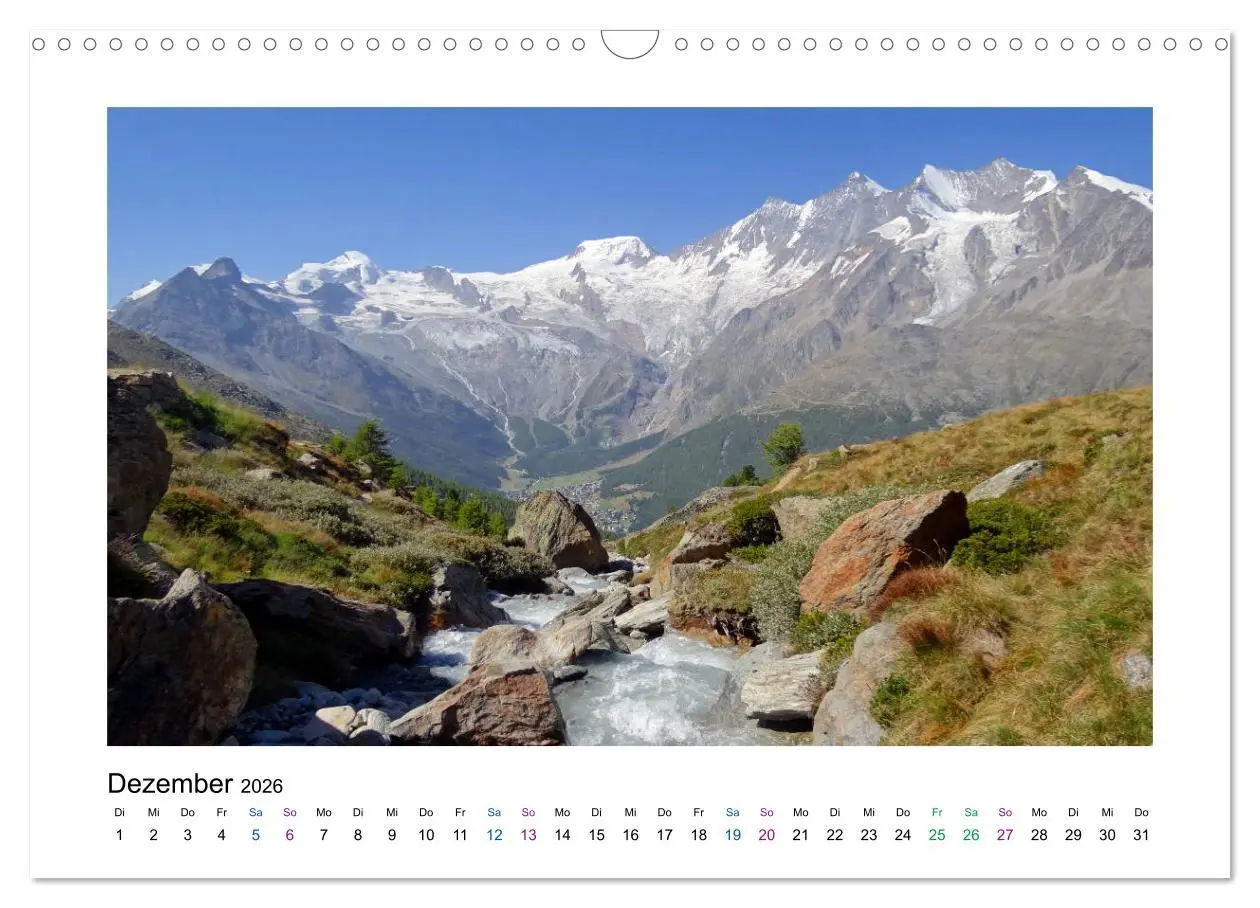 Bild: 9783457773413 | Perlen im Saastal Wallis Schweiz (Wandkalender 2026 DIN A3 quer),...