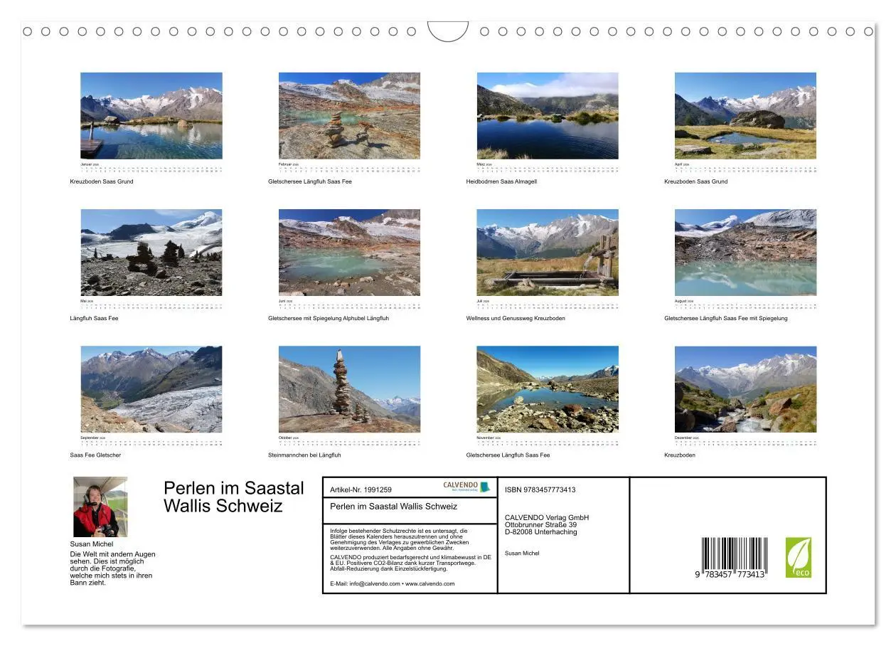 Bild: 9783457773413 | Perlen im Saastal Wallis Schweiz (Wandkalender 2026 DIN A3 quer),...