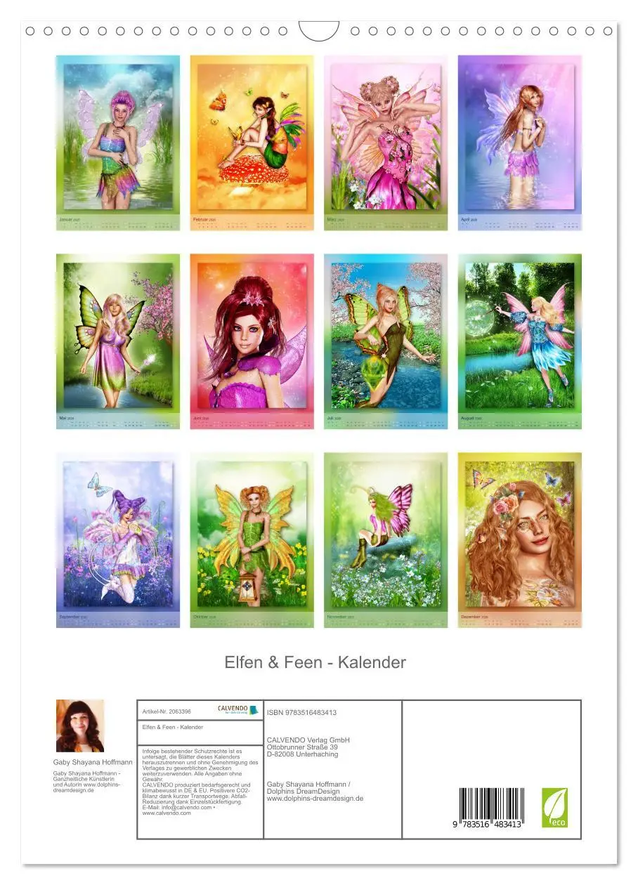 Bild: 9783516483413 | Elfen &amp; Feen - Kalender (Wandkalender 2026 DIN A3 hoch), CALVENDO...