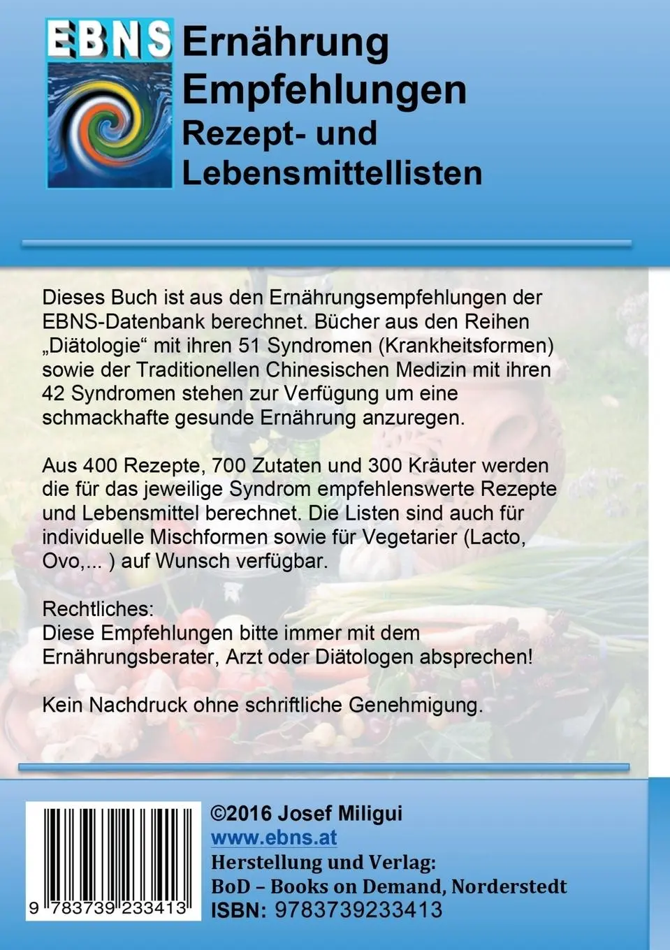 Rückseite: 9783739233413 | Ernährung bei Blasenkrebs | Josef Miligui | Taschenbuch | Paperback