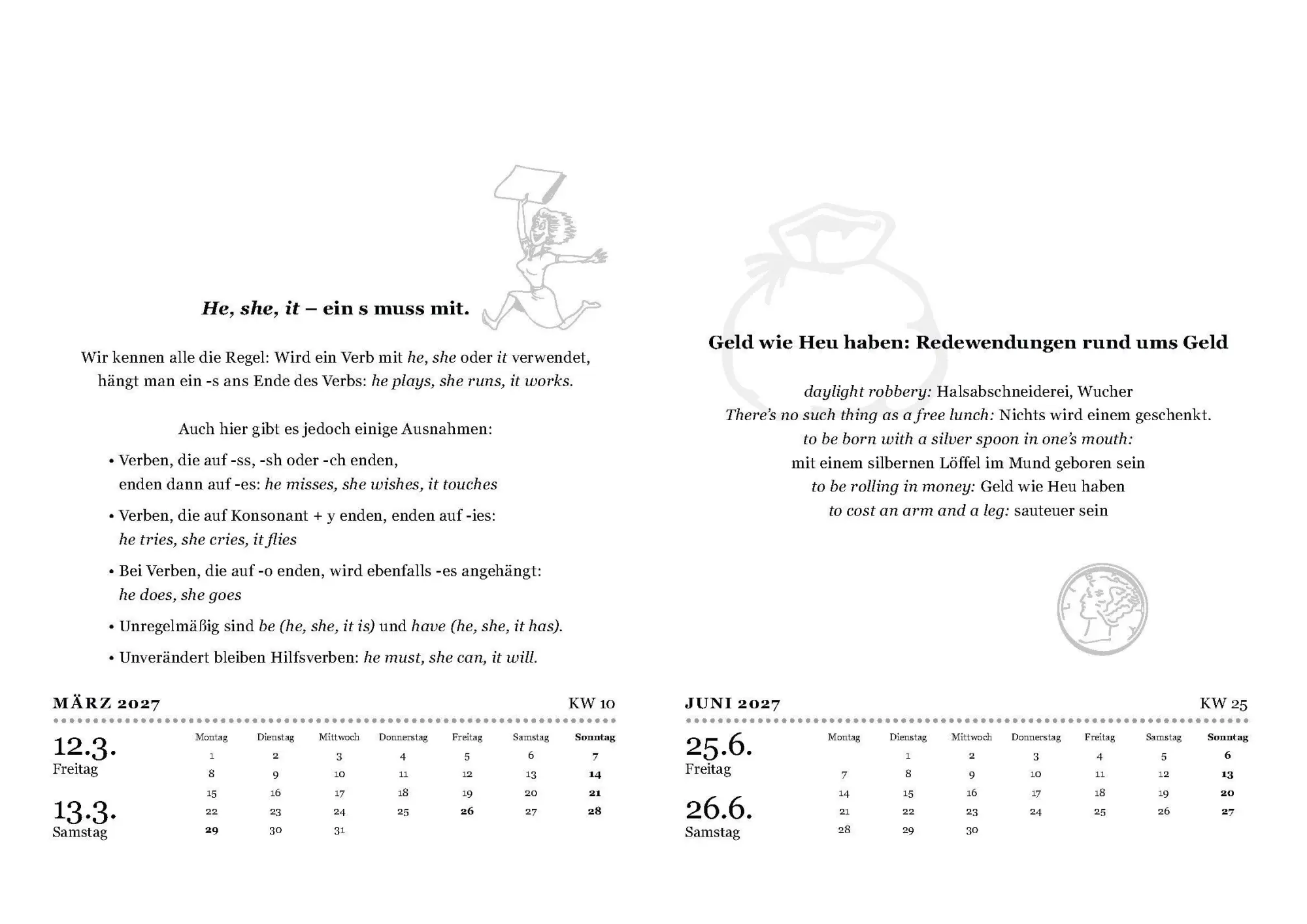 Bild: 9783809453413 | Der große Sprachkalender Englisch 2027 | Birgit Adam | Kalender | 2027