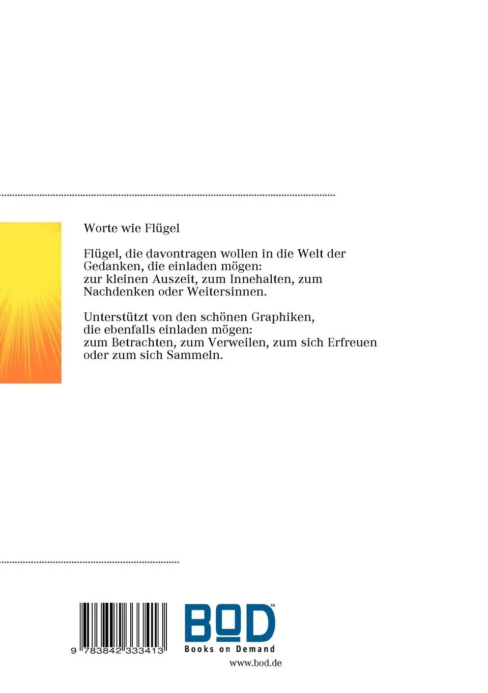Rückseite: 9783842333413 | Worte wie Flügel | Gedichte - Gedanken - Gebete | Anne Caprano | Buch
