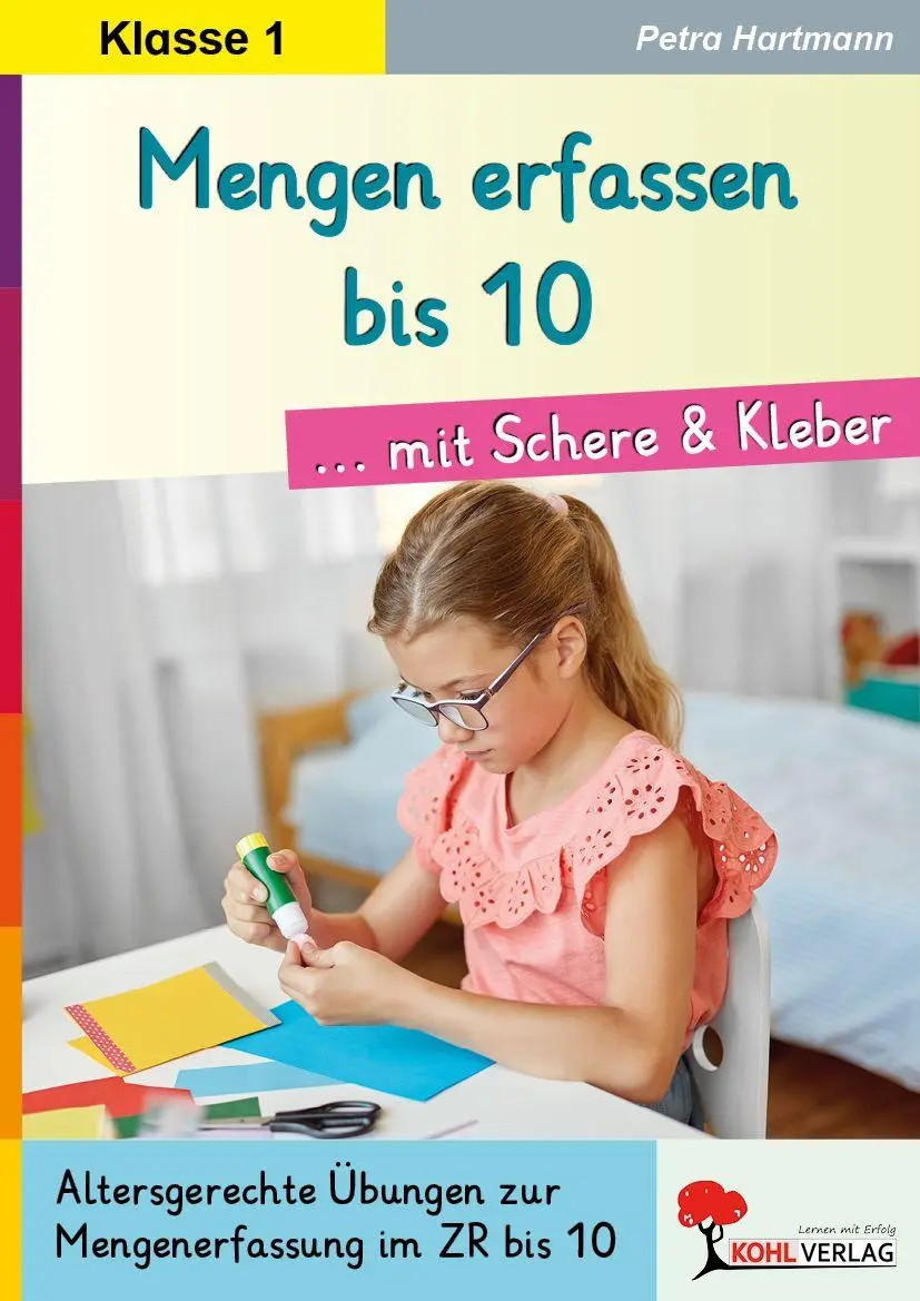 Cover: 9783988413413 | Mengen erfassen bis 10 ... mit Schere und Kleber | Petra Hartmann