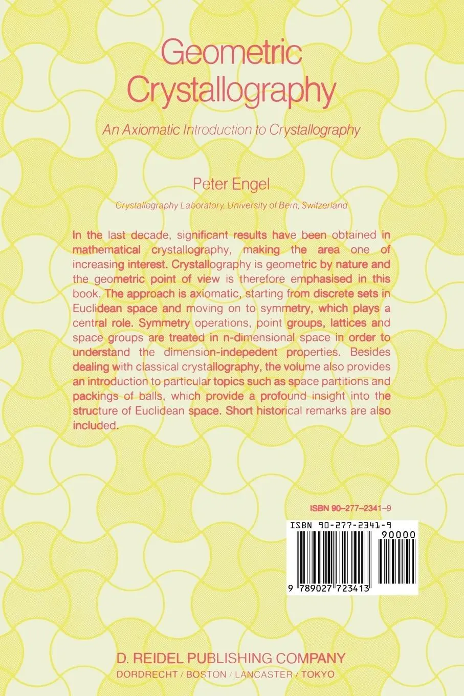 Rückseite: 9789027723413 | Geometric Crystallography | P. Engel | Taschenbuch | 274 S. | Englisch