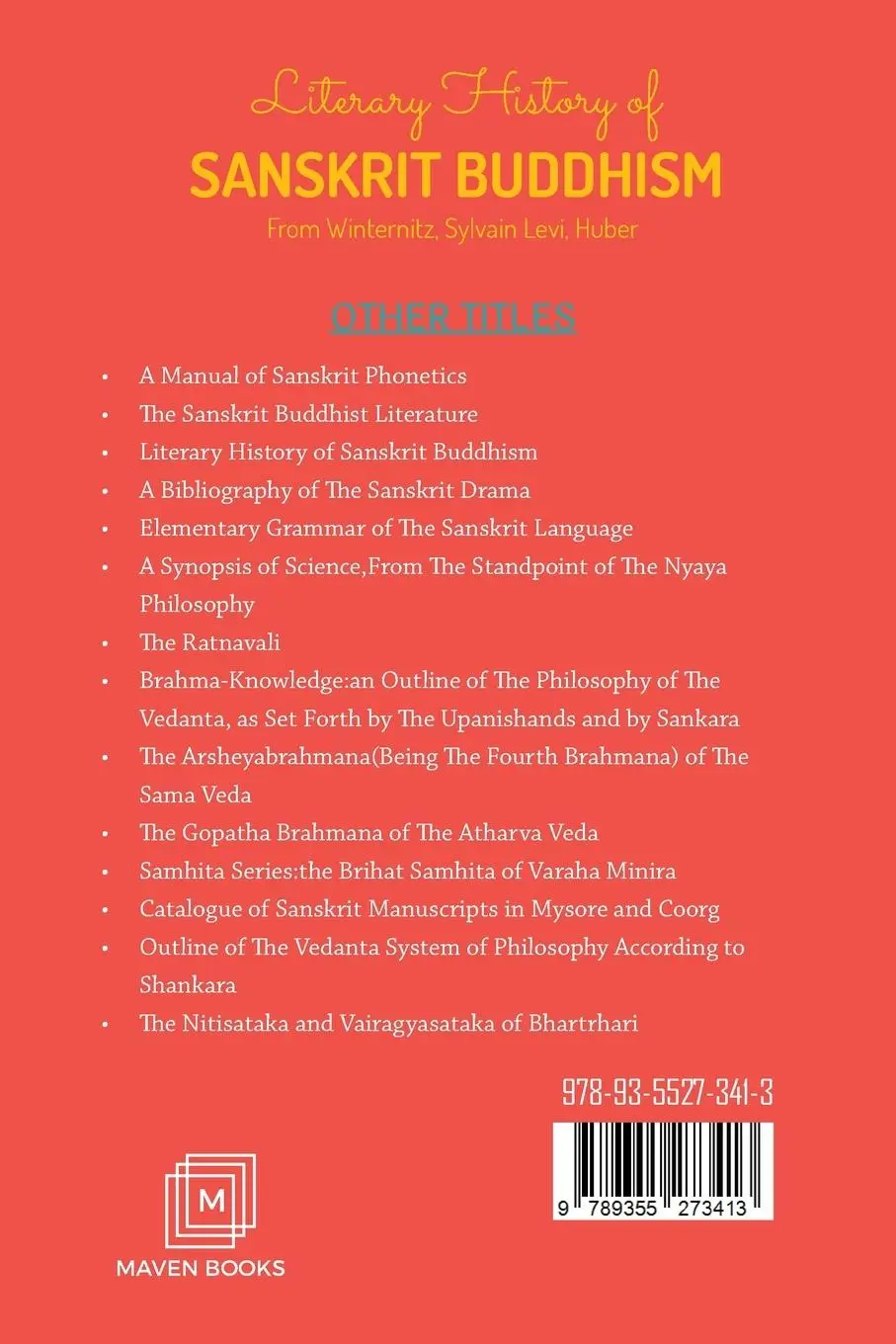 Rückseite: 9789355273413 | Literary History of Sanskrit Buddhism From Winternitz, Sylvain...