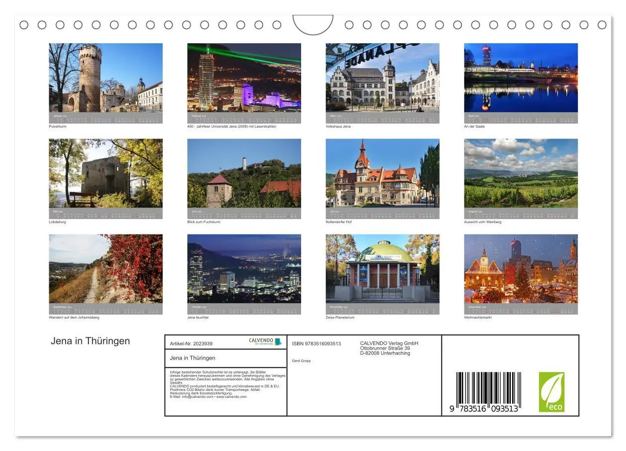 Bild: 9783516093513 | Jena in Thüringen (Wandkalender 2026 DIN A4 quer), CALVENDO...