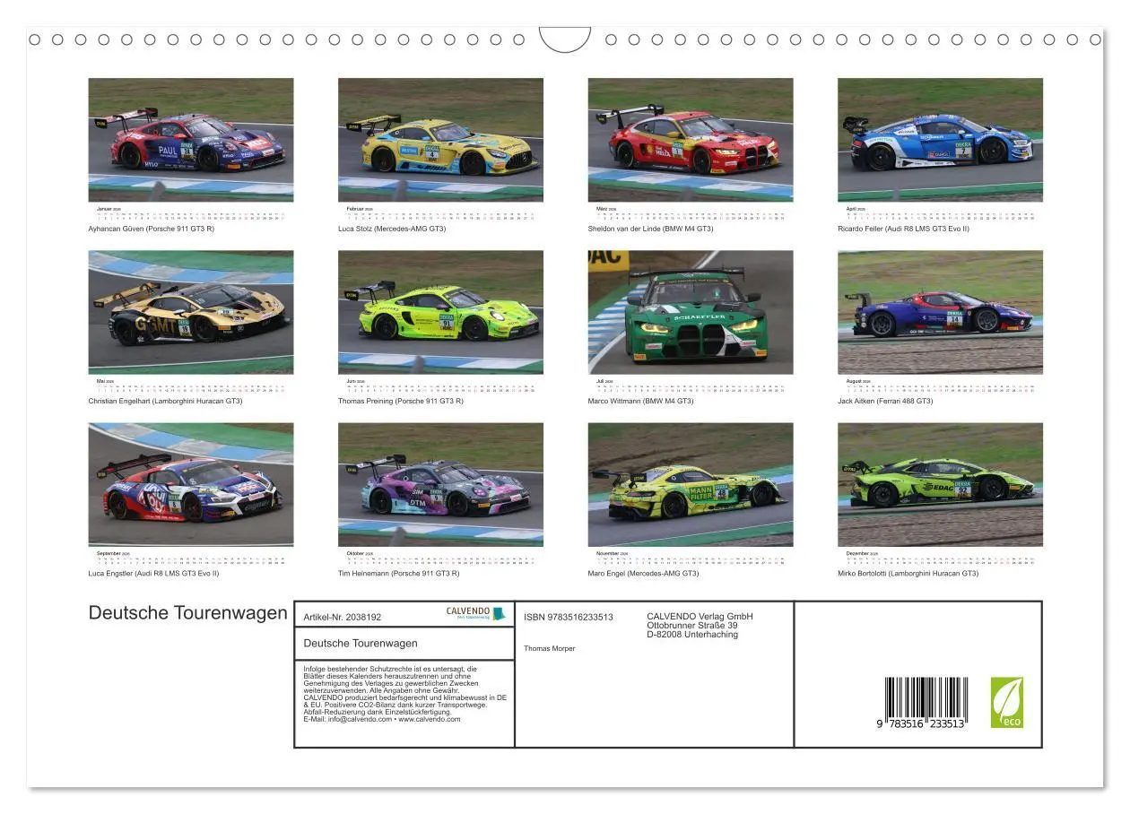 Bild: 9783516233513 | Deutsche Tourenwagen (Wandkalender 2026 DIN A3 quer), CALVENDO...
