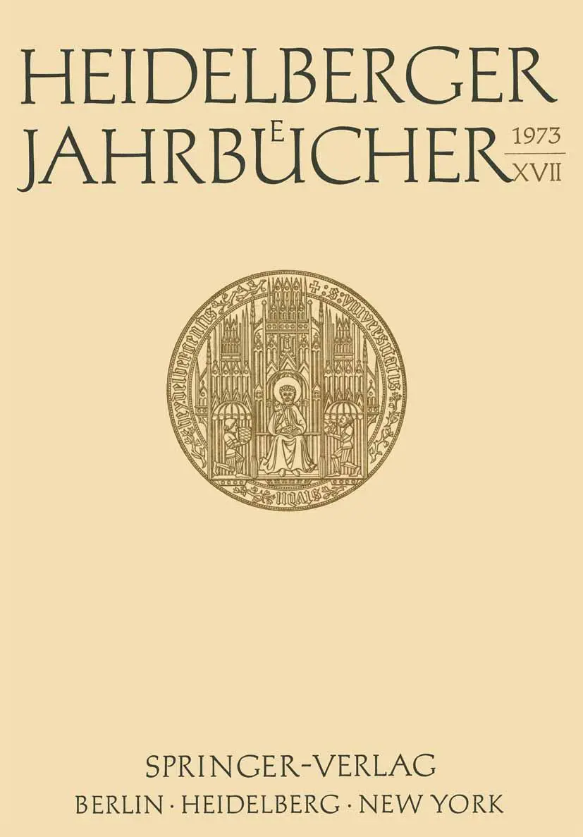 Heidelberger Jahrbücher XVII (Heidelberger Jahrbücher, 17, Band 17)