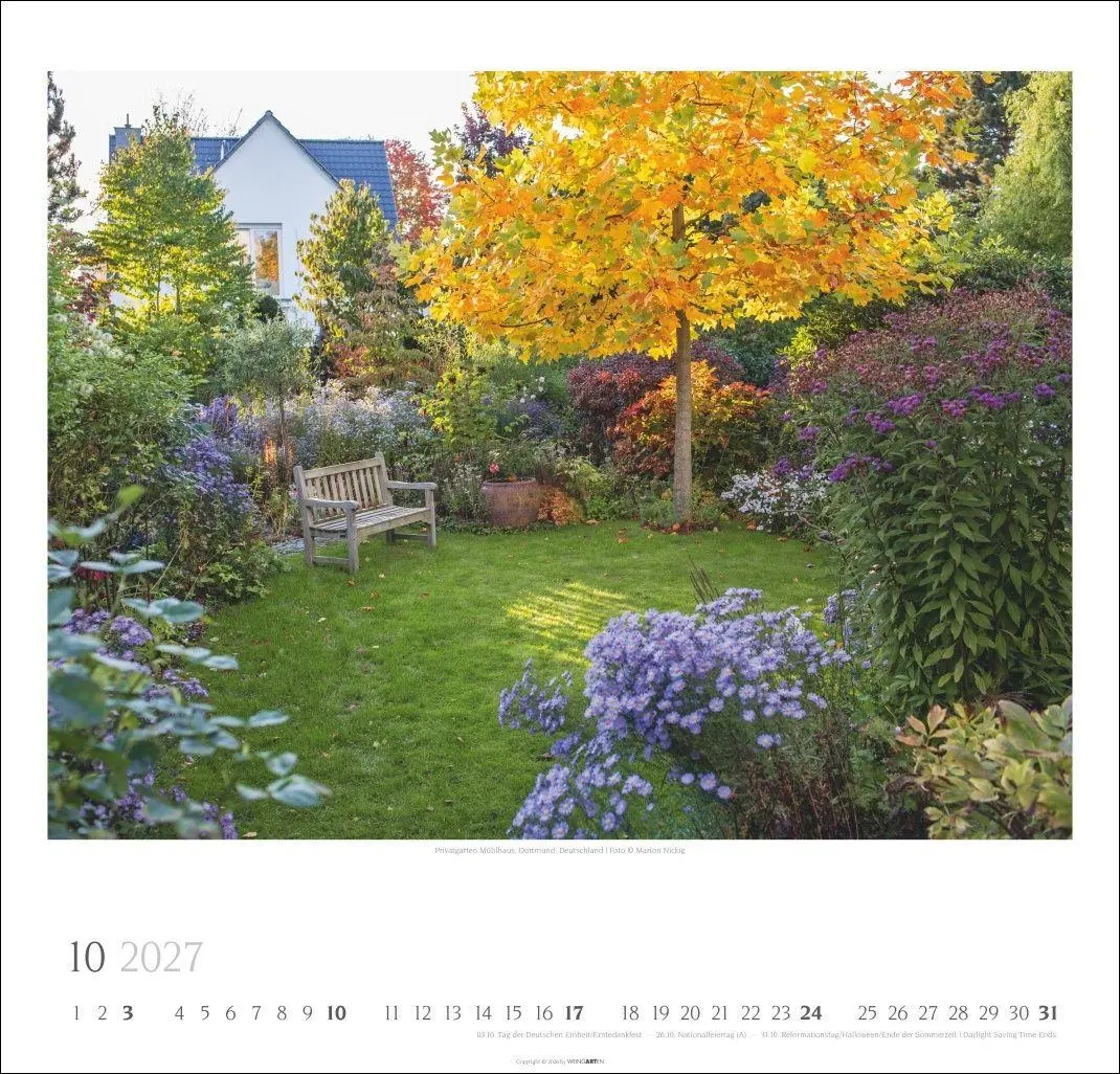 Bild: 9783839903513 | Gartenträume Kalender 2027 | Marion Nickig | Kalender | Spiralbindung
