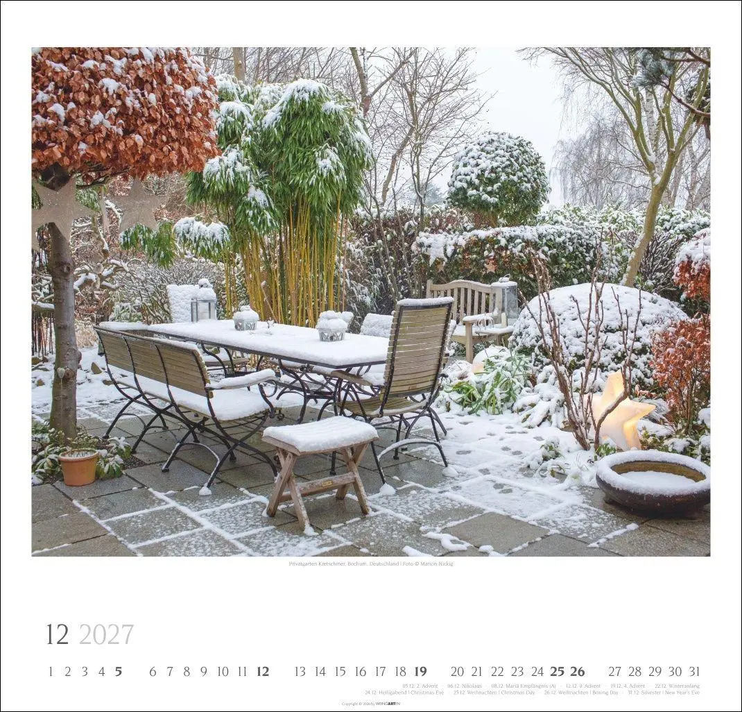 Bild: 9783839903513 | Gartenträume Kalender 2027 | Marion Nickig | Kalender | Spiralbindung