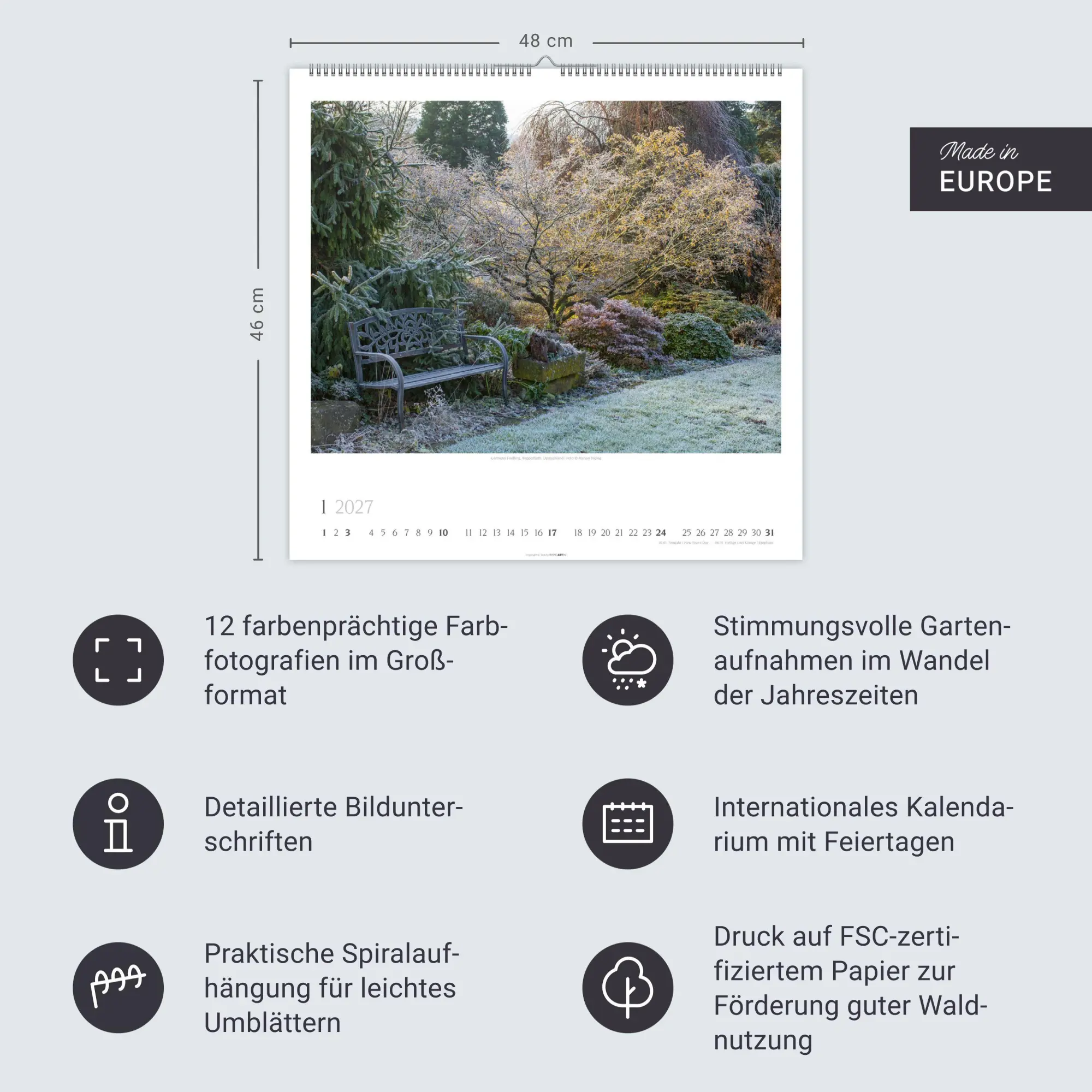 Bild: 9783839903513 | Gartenträume Kalender 2027 | Marion Nickig | Kalender | Spiralbindung