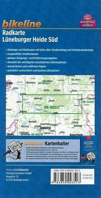 Bild: 9783850003513 | Bikeline Fahrradkarte Deutschland Lüneburger Heide Süd 1:75.000 | 2012