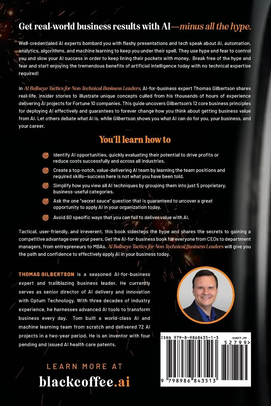 Rückseite: 9798986843513 | AI Bullseye Tactics For Non-Technical Business Leaders | Gilbertson
