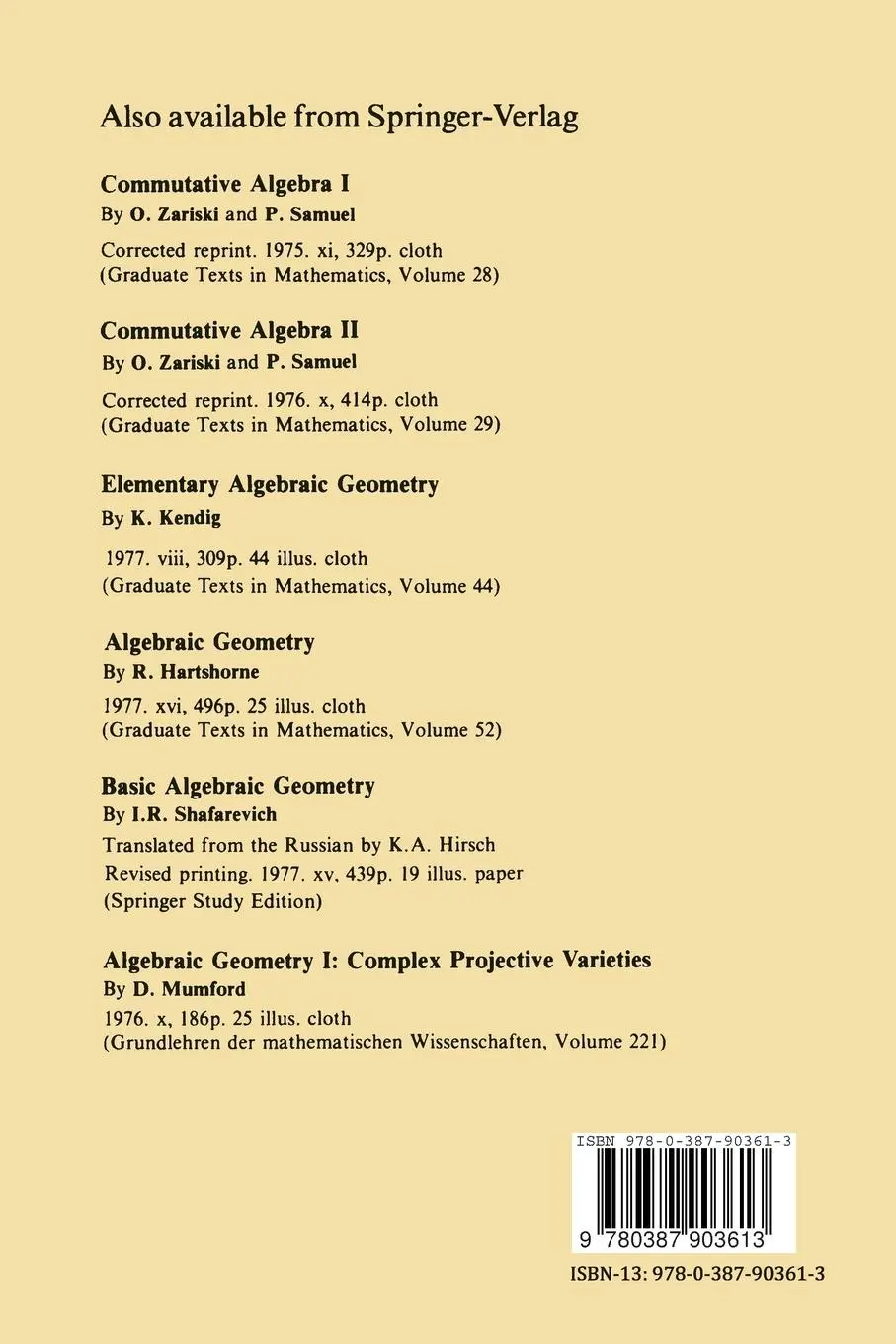 Rückseite: 9780387903613 | Algebraic Curves | Robert J. Walker | Taschenbuch | x | Englisch