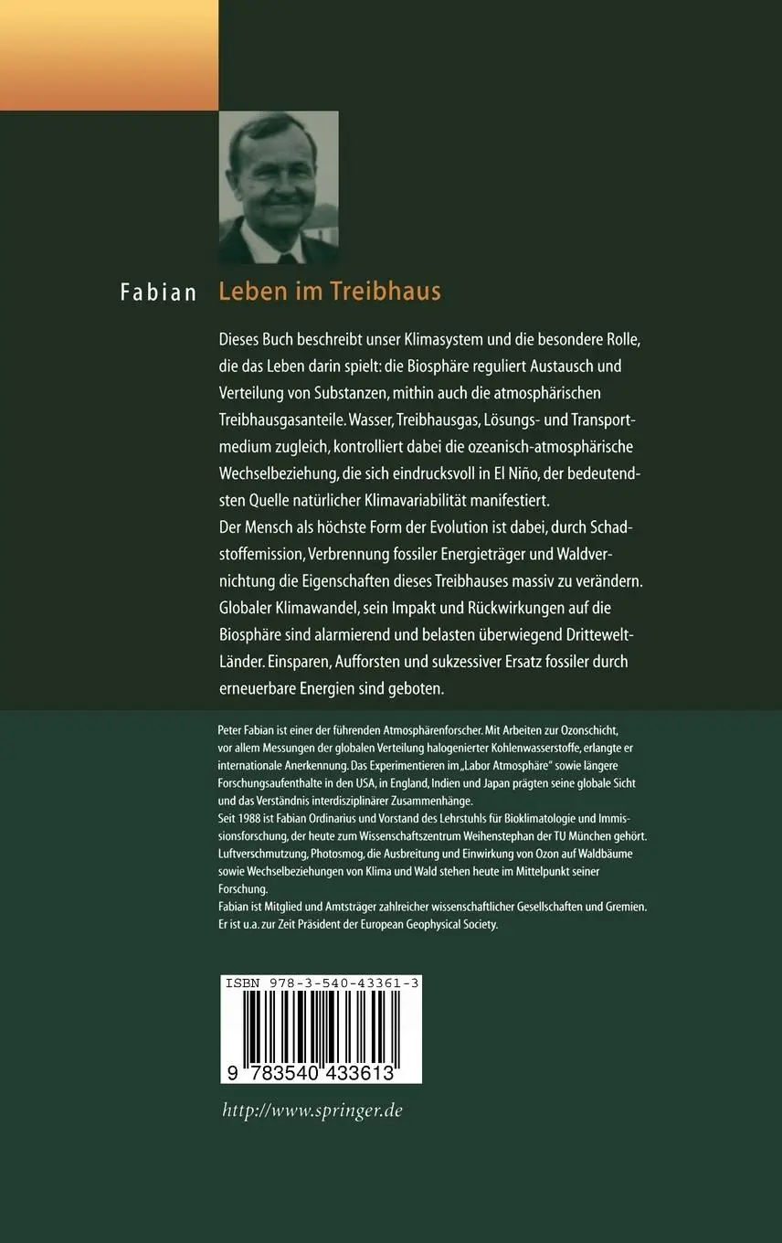 Rückseite: 9783540433613 | Leben im Treibhaus | Unser Klimasystem ¿ und was wir daraus machen