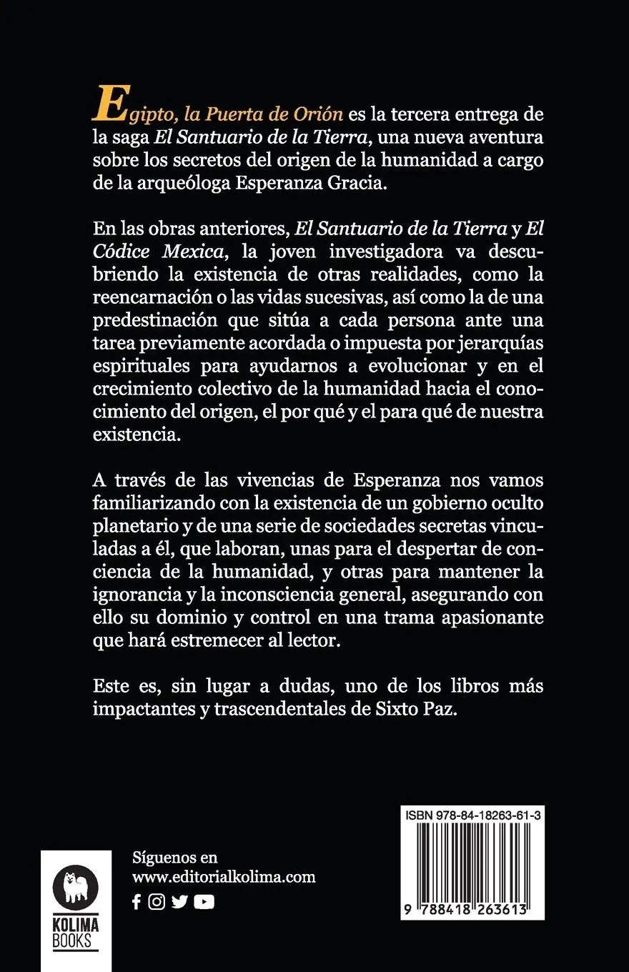 Rückseite: 9788418263613 | Egipto, la Puerta de Orión | Sixto Paz Wells | Taschenbuch | Spanisch