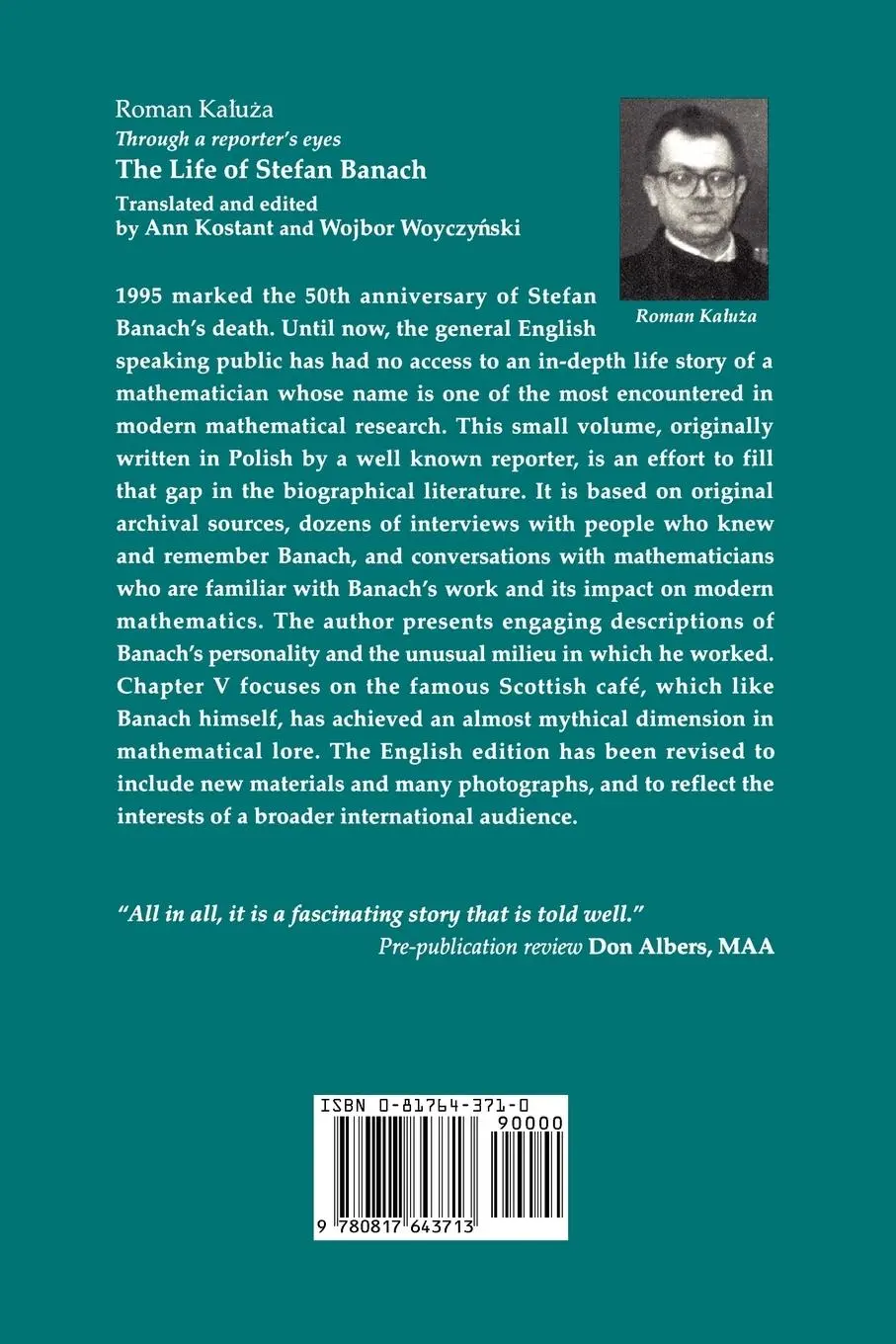 Rückseite: 9780817643713 | Through a Reporter's Eyes | The Life of Stefan Banach | Roman Kaluza