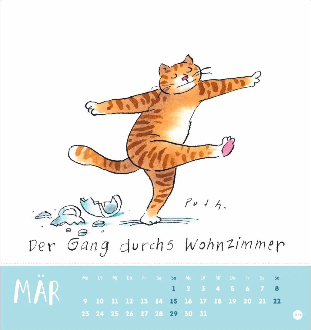 Bild: 9783756413713 | Puth Yoga für die Katz Postkartenkalender 2026 | Klaus Puth | Kalender
