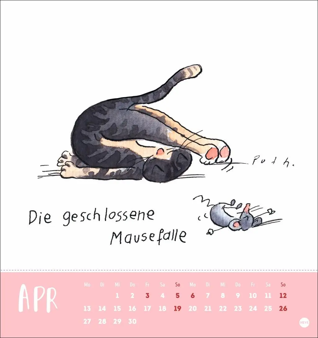 Bild: 9783756413713 | Puth Yoga für die Katz Postkartenkalender 2026 | Klaus Puth | Kalender
